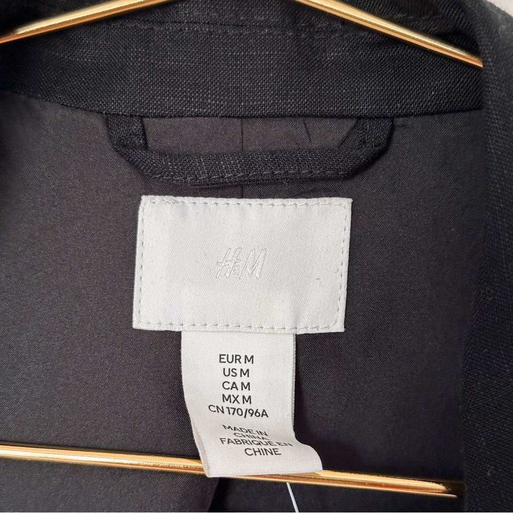 H&M Linen Blend Blazer- Lightweight Casual Workwear - Picture 9 of 10